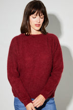 Romy Baby Alpaca Burgundy Knit Made In Italy