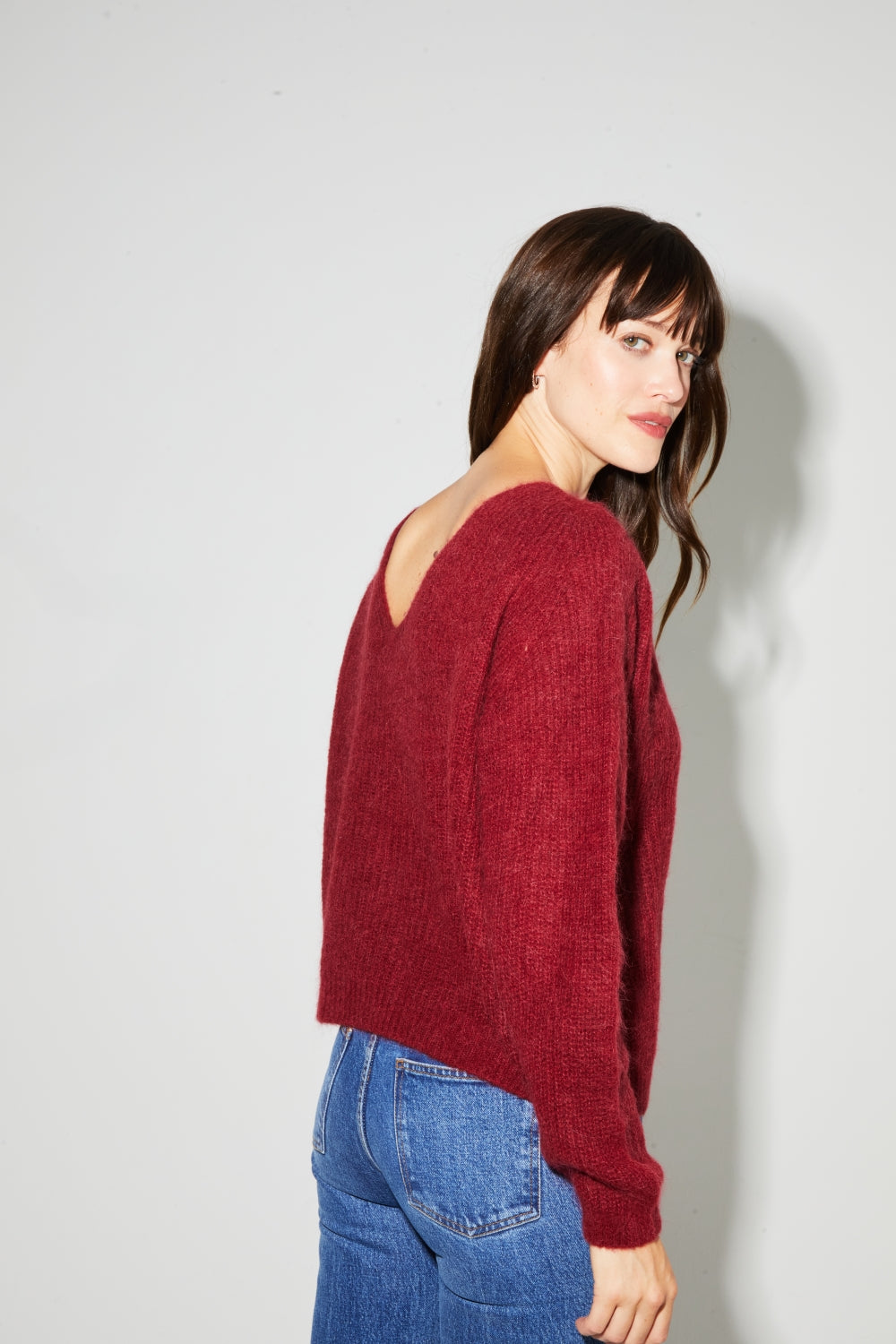 Romy Baby Alpaca Burgundy Knit Made In Italy