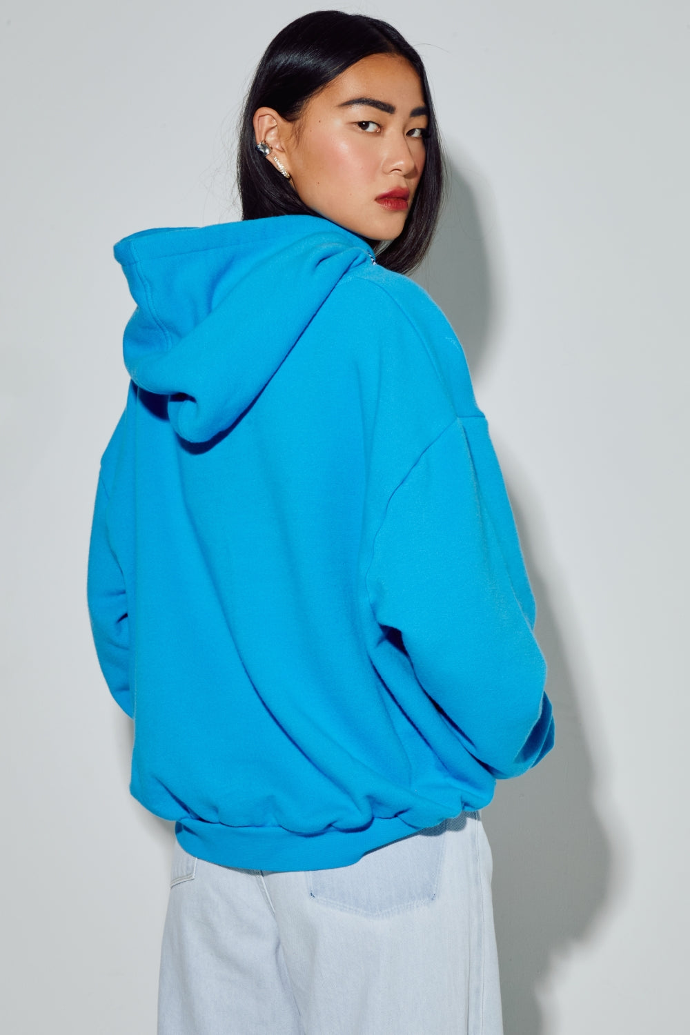 Sweatshirt Kira Collège Electric Blue, Fabriqué Au Portugal - Bleu