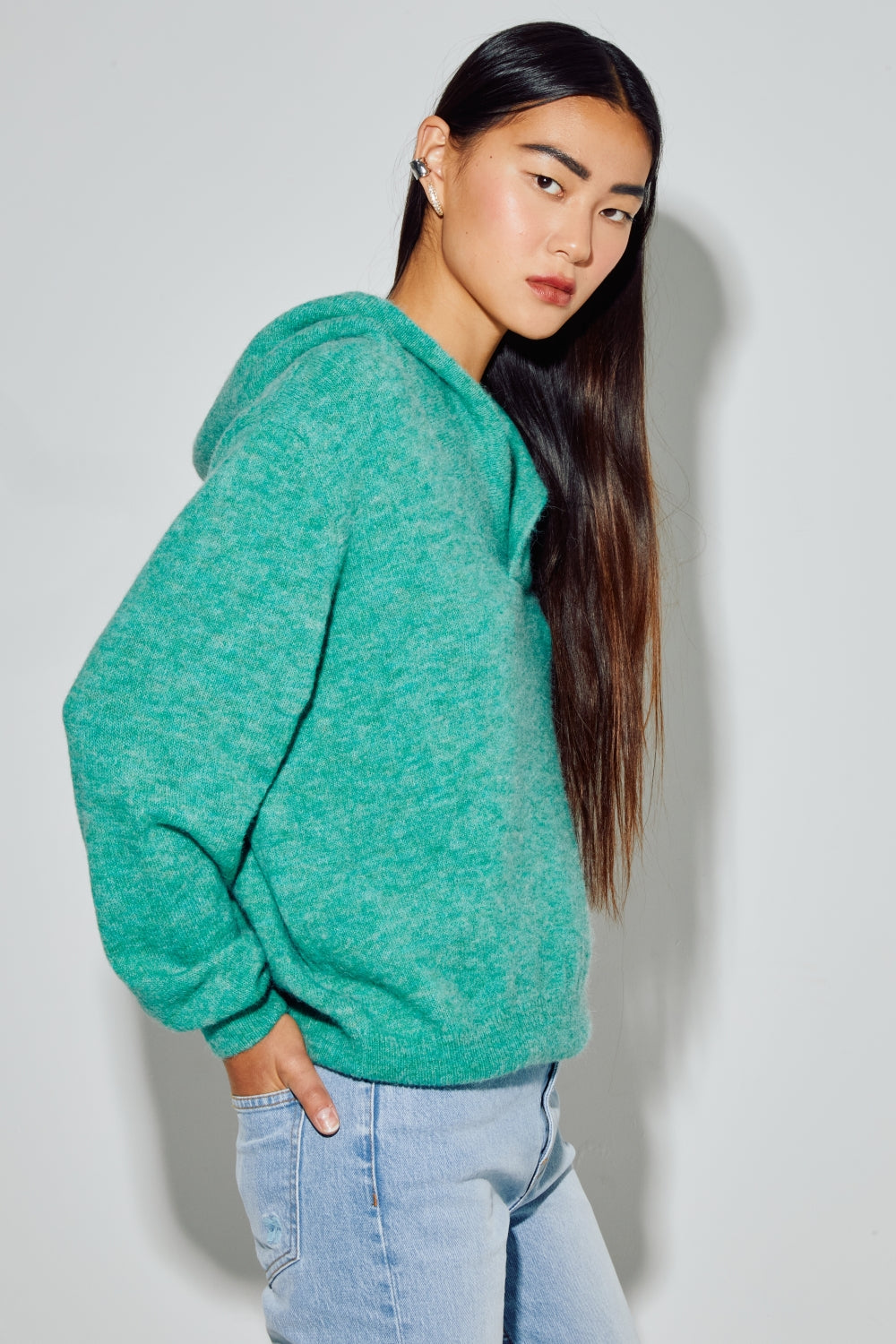 Sweatshirt NoAlpaga Green Fabriqué En Italie - Vert