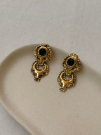 Pendientes Vintage - Colgantes Diseño Barroco Y Strass Negro