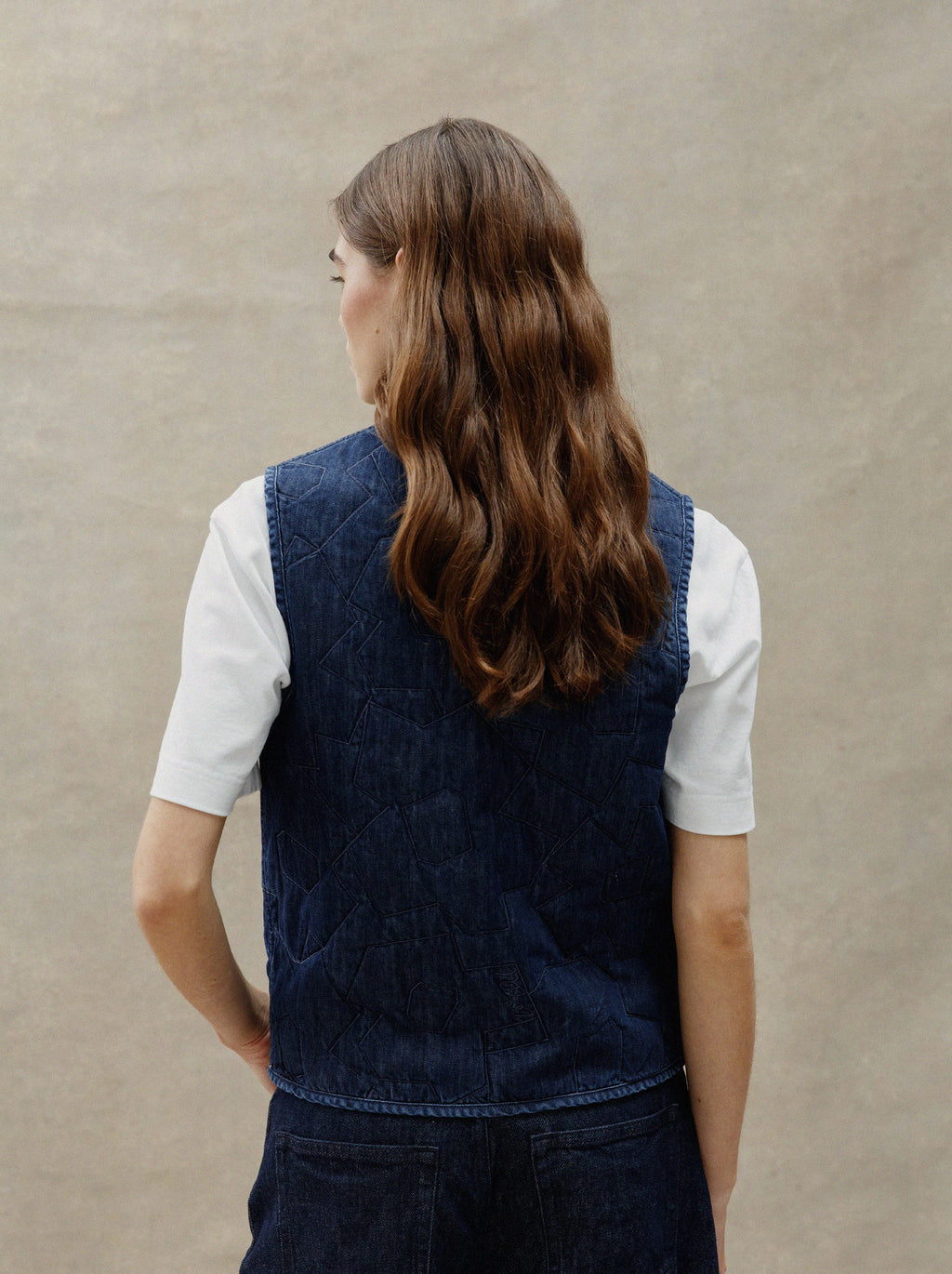 Chaqueta acolchada unisex Trait Fleuri Denim
