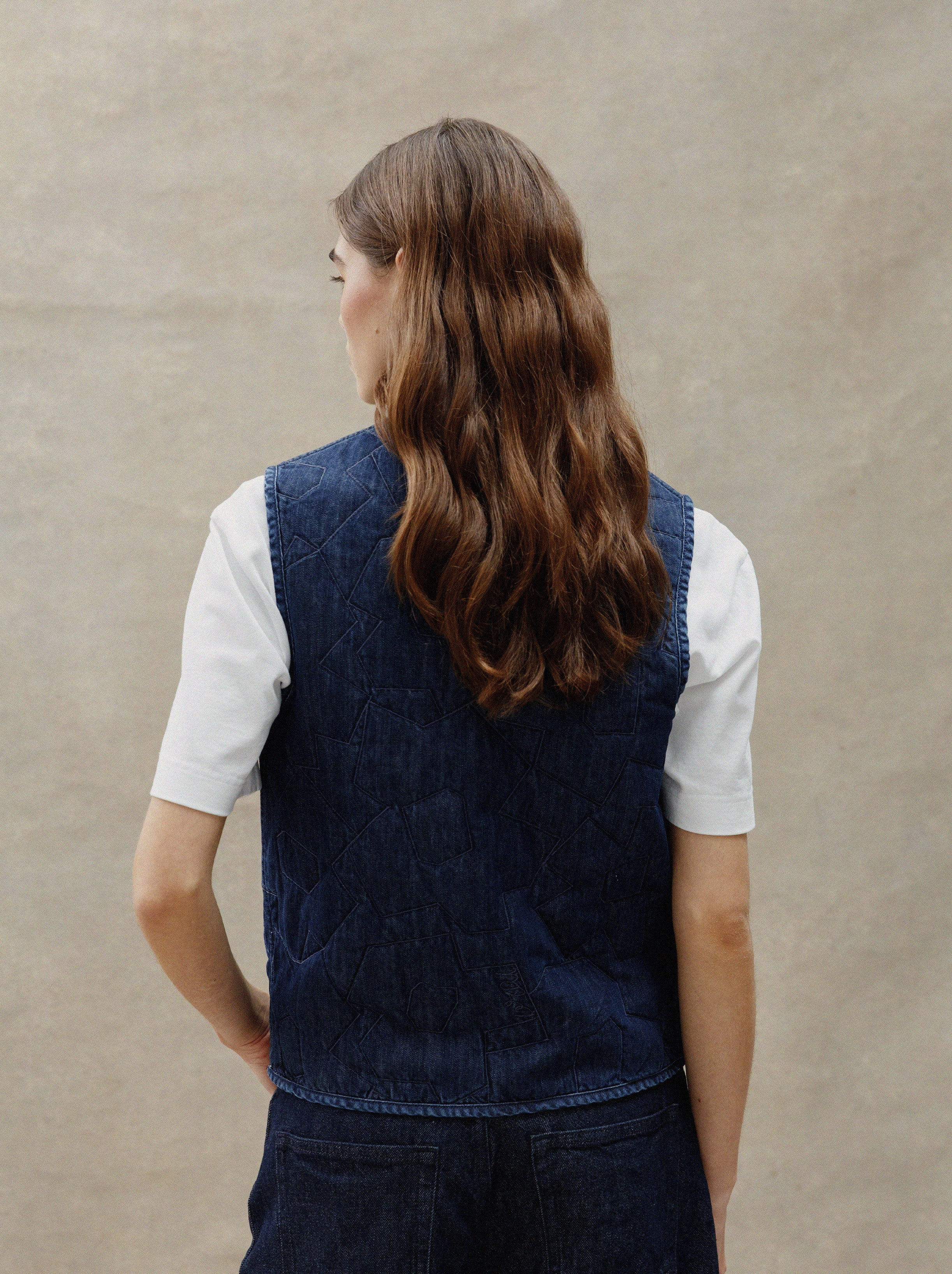 Chaqueta acolchada unisex Trait Fleuri Denim