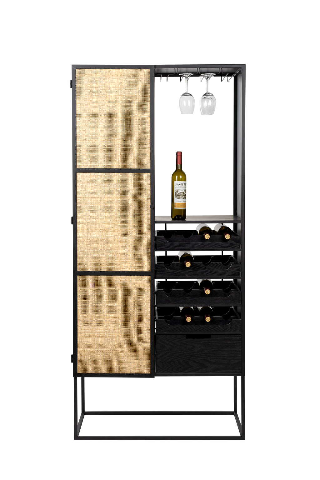 Guuji Haut - Meuble À Vin - MDF - Noir