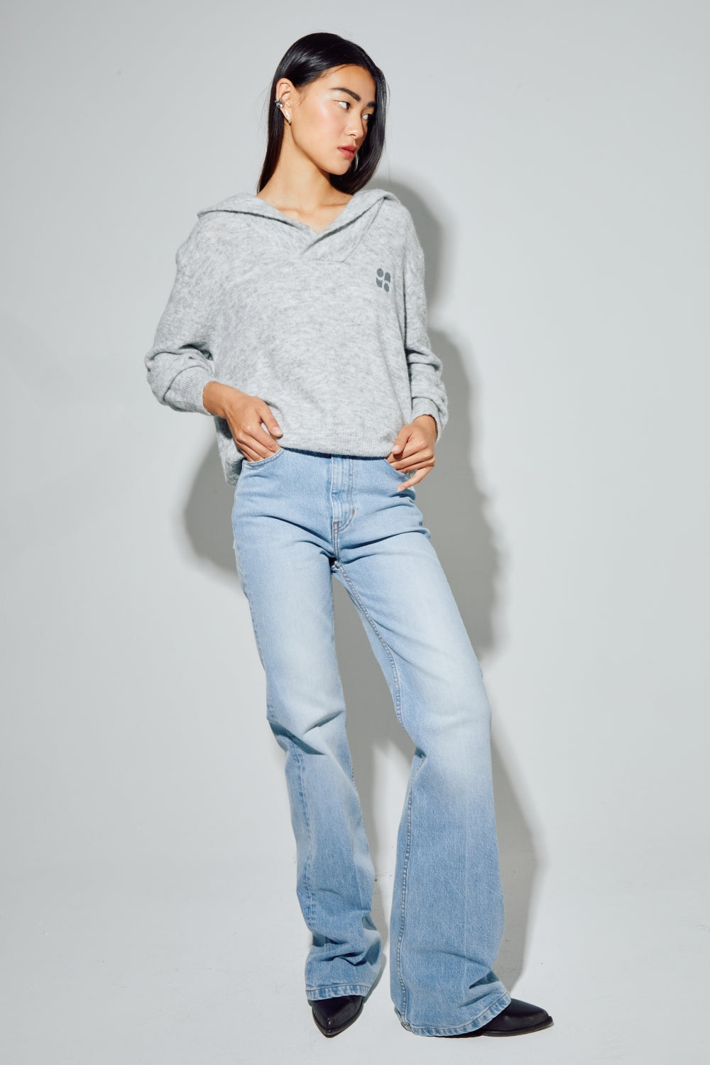 Sudadera Nola Alpaca Gris Made In Italy