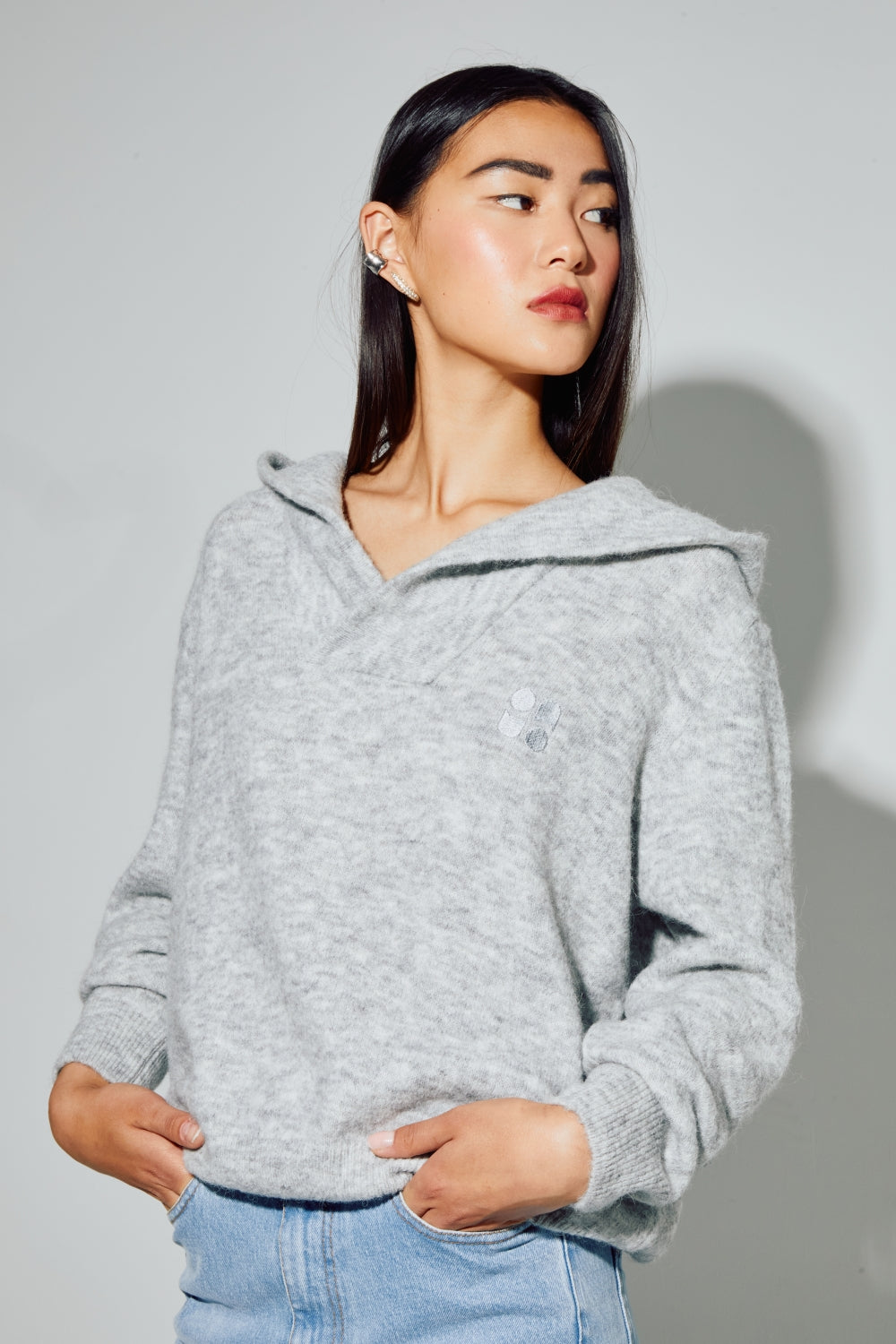 Sudadera Nola Alpaca Gris Made In Italy