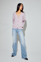 Cardigan Mira Alpaga Lila Fabriqué En Italie