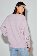 Cardigan Mira Alpaga Lila Fabriqué En Italie