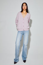 Cardigan Mira Alpaga Lila Fabriqué En Italie