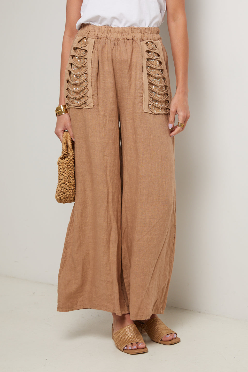 Trousers - Camel - Women