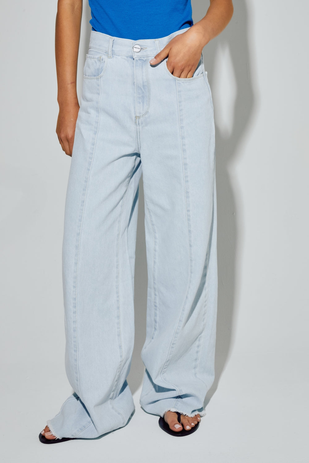 The Swiggy Palazzo Acid Blue Denim Made In Portugal