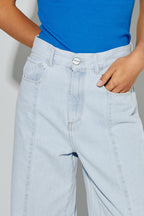 The Swiggy Palazzo Acid Blue Denim Made In Portugal