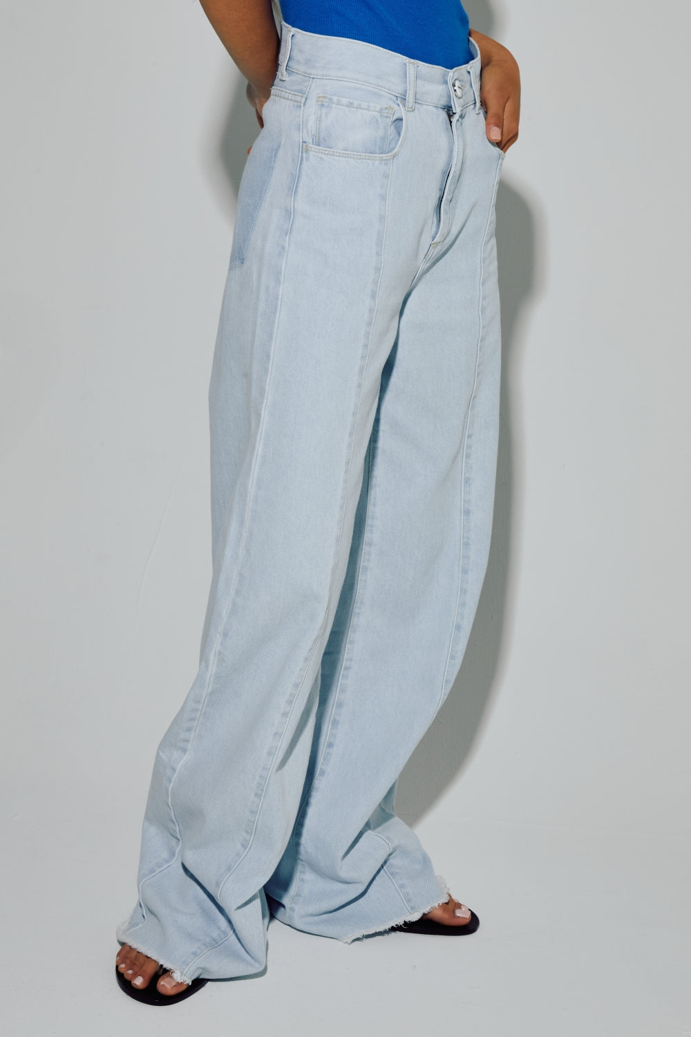 The Swiggy Palazzo Acid Blue Denim Made In Portugal