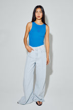 The Swiggy Palazzo Acid Blue Denim Made In Portugal