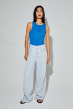 The Swiggy Palazzo Acid Blue Denim Made In Portugal