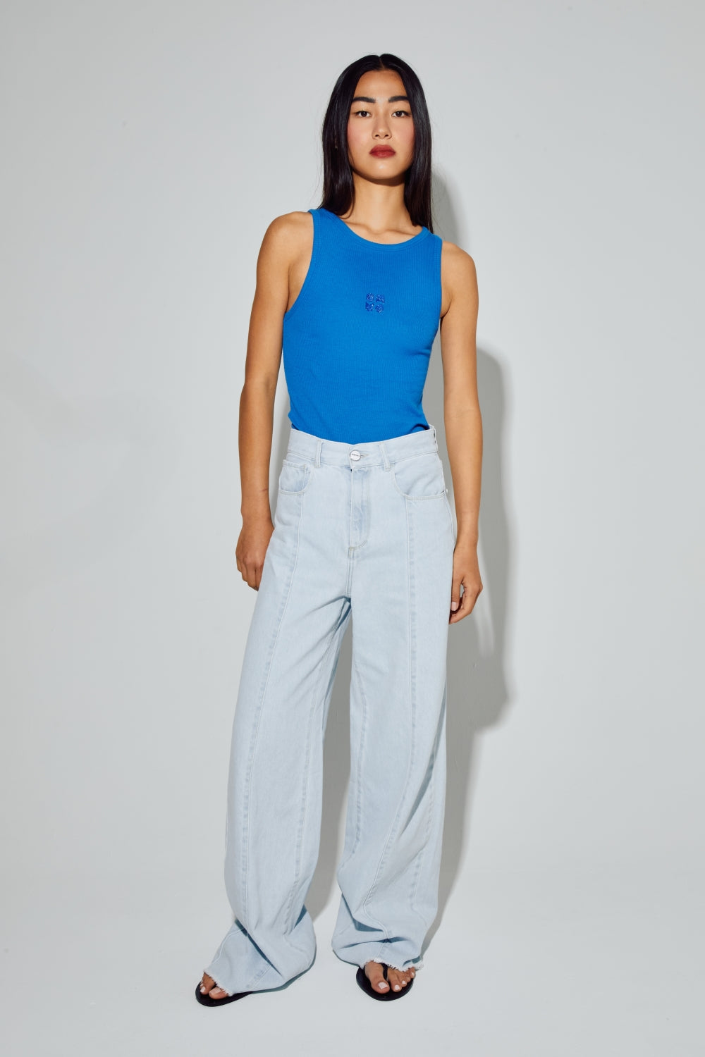 The Swiggy Palazzo Acid Blue Denim Made In Portugal