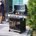 Fidgi - Barbecue Au Gaz 4 Brûleurs Et Plancha - Noir