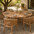 Round Teak Garden Table - Natural