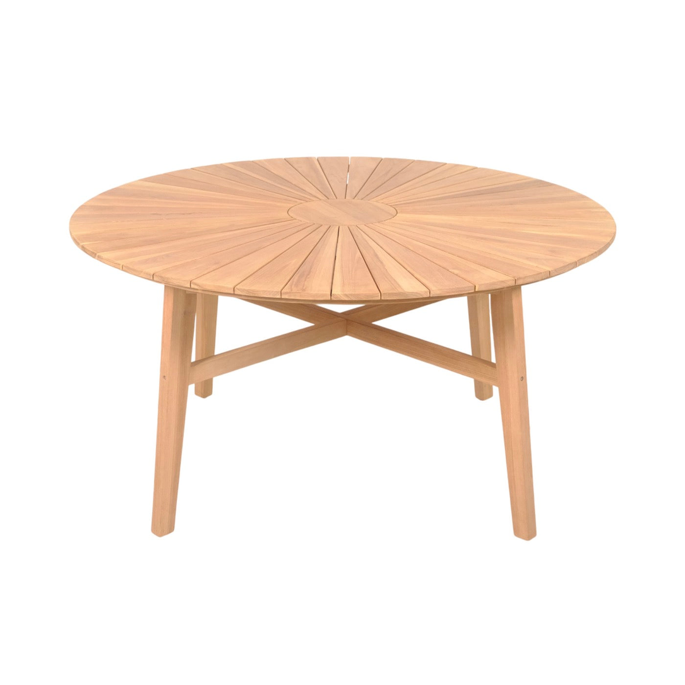 Round Teak Garden Table - Natural
