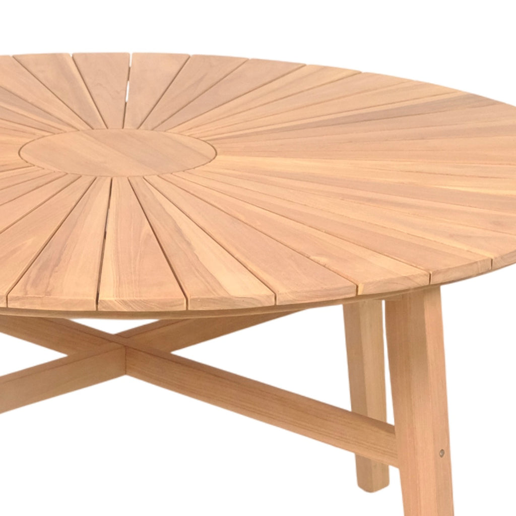 Round Teak Garden Table - Natural