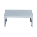 Aluzen - Mueble de jardín 4 plazas de aluminio + Puf + Mesa de centro rectangular - Gris