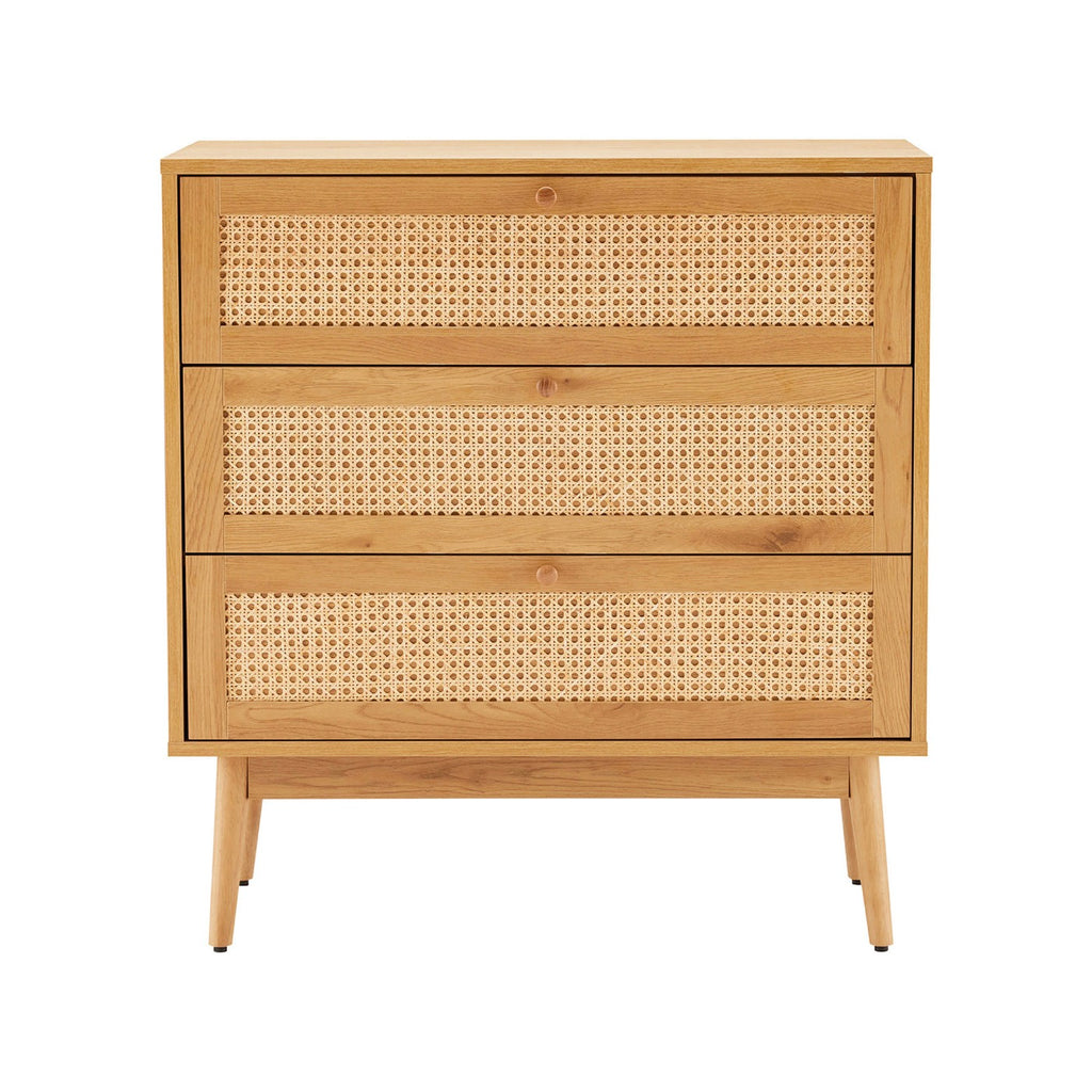 Lounea - 3 Drawer Chest With Canework - Natural