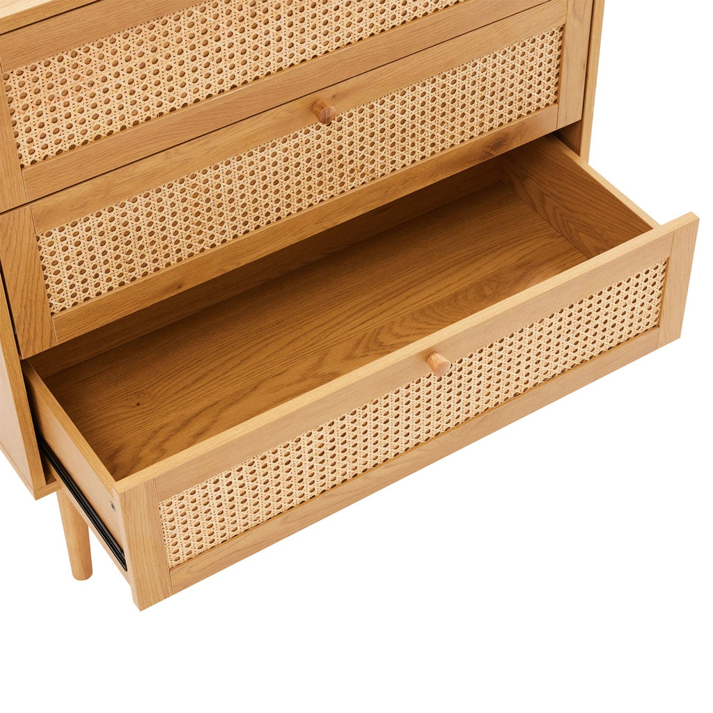 Lounea - 3 Drawer Chest With Canework - Natural