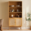 Lounea - 2 Door Bookcase With Canework - Natural