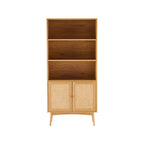 Lounea - 2 Door Bookcase With Canework - Natural