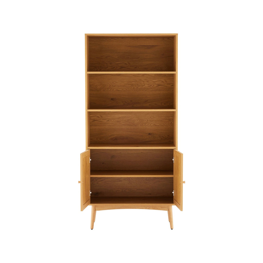 Lounea - 2 Door Bookcase With Canework - Natural