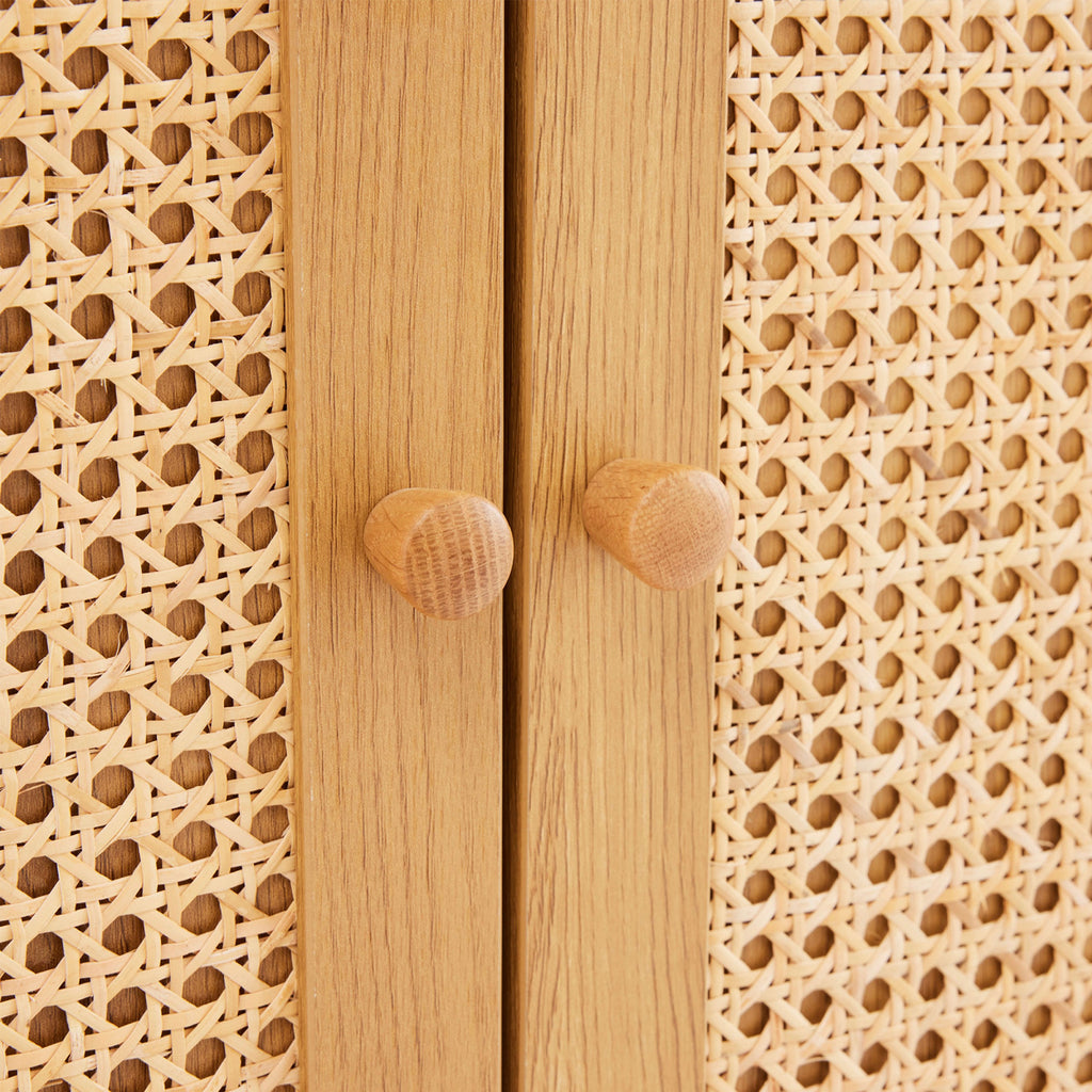 Lounea - 2 Door Bookcase With Canework - Natural