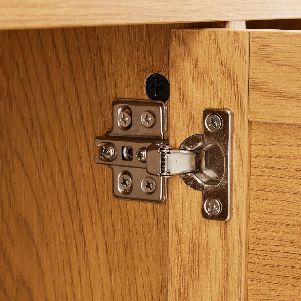 Lounea - Meuble Tv 2 Portes Avec Cannage - Naturel