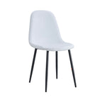 Set Of 4 Bouclette Fabric Chairs - White