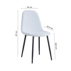 Set Of 4 Bouclette Fabric Chairs - White