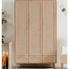 Kessi - Armario 3 puertas y 3 cajones con cannage - Natural