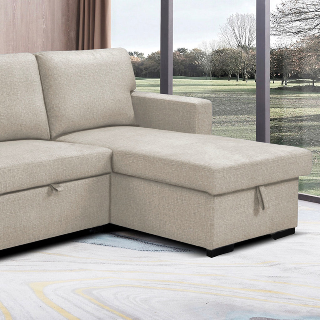 Cozy - Reversible and Convertible Fabric Corner Sofa - Beige