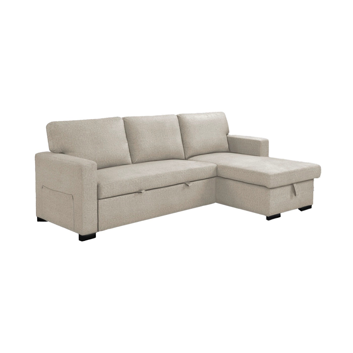 Cozy - Reversible and Convertible Fabric Corner Sofa - Beige