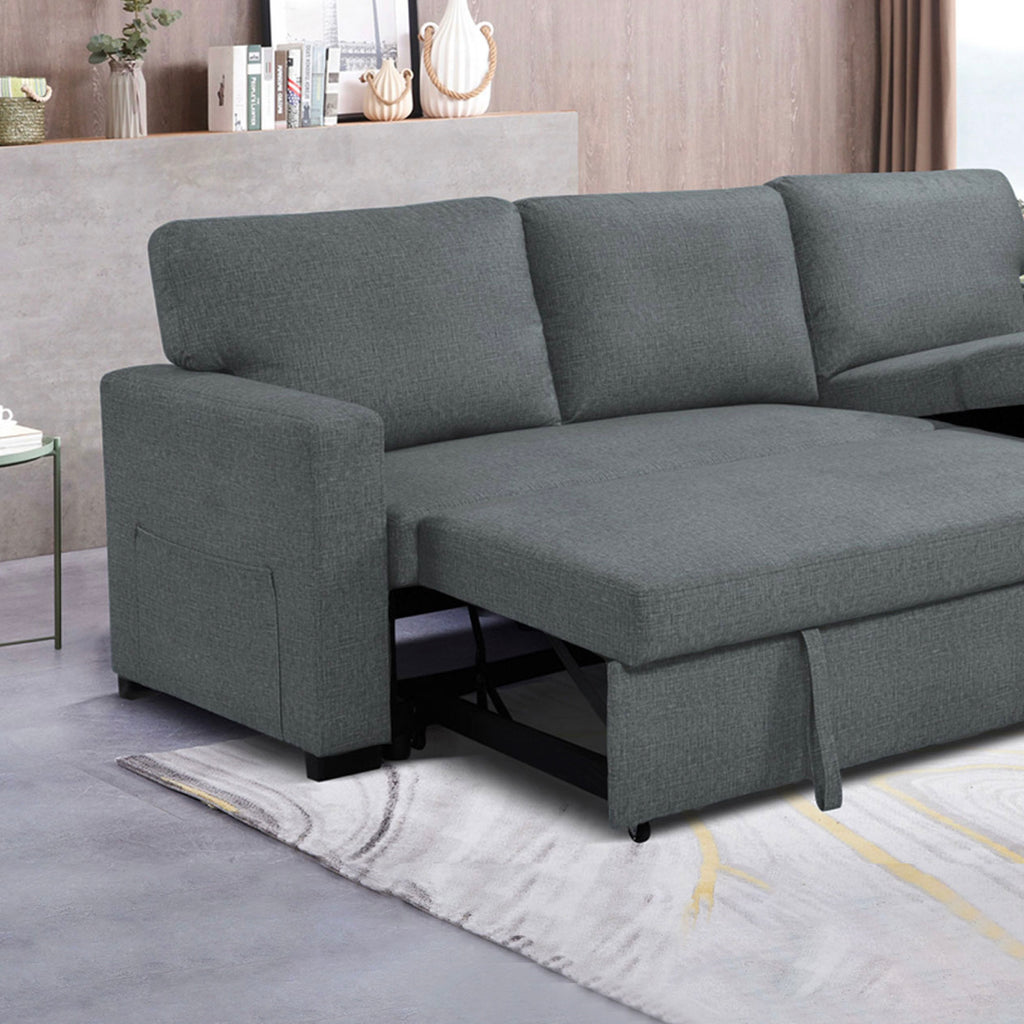 Cozy - Reversible and Convertible Fabric Corner Sofa - Light Gray