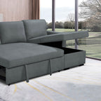 Cozy - Reversible and Convertible Fabric Corner Sofa - Light Gray