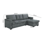 Cozy - Reversible and Convertible Fabric Corner Sofa - Light Gray