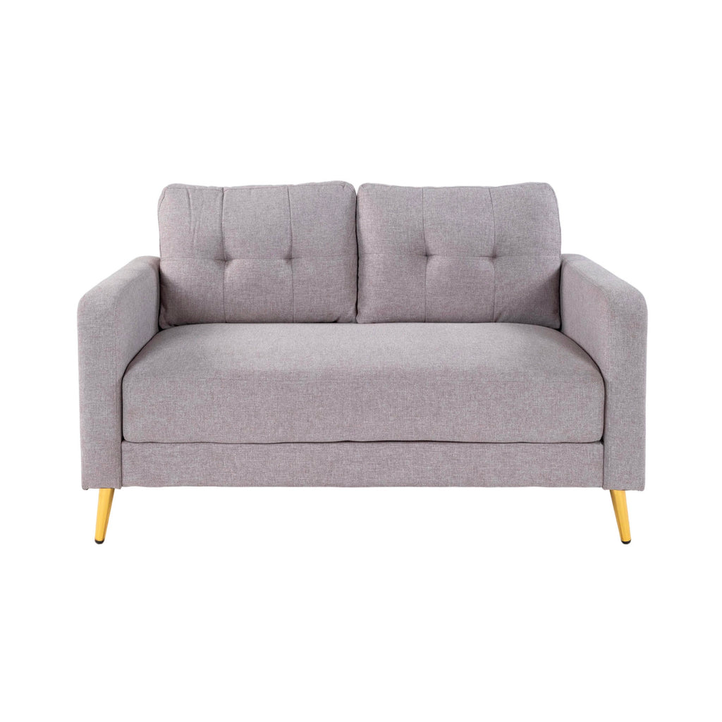 Glimar - 2-Seater Fixed Microfiber Sofa - Light Gray