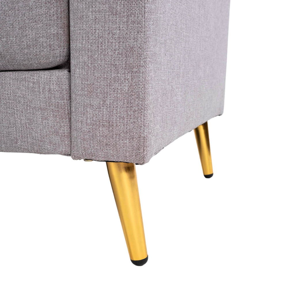 Glimar - 2-Seater Fixed Microfiber Sofa - Light Gray