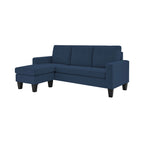 Lumina - Canapé D'Angle Réversible Avec Pouf En Microfibre - Bleu