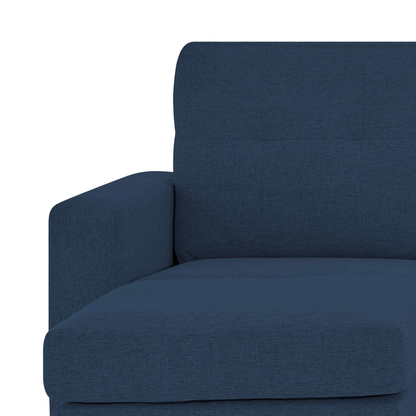 Lumina - Canapé D'Angle Réversible Avec Pouf En Microfibre - Bleu