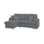 Siveco - Convertible Left Corner Sofa Bouclette Fabric - Anthracite