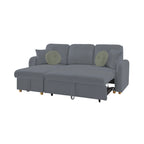Siveco - Convertible Left Corner Sofa Bouclette Fabric - Anthracite
