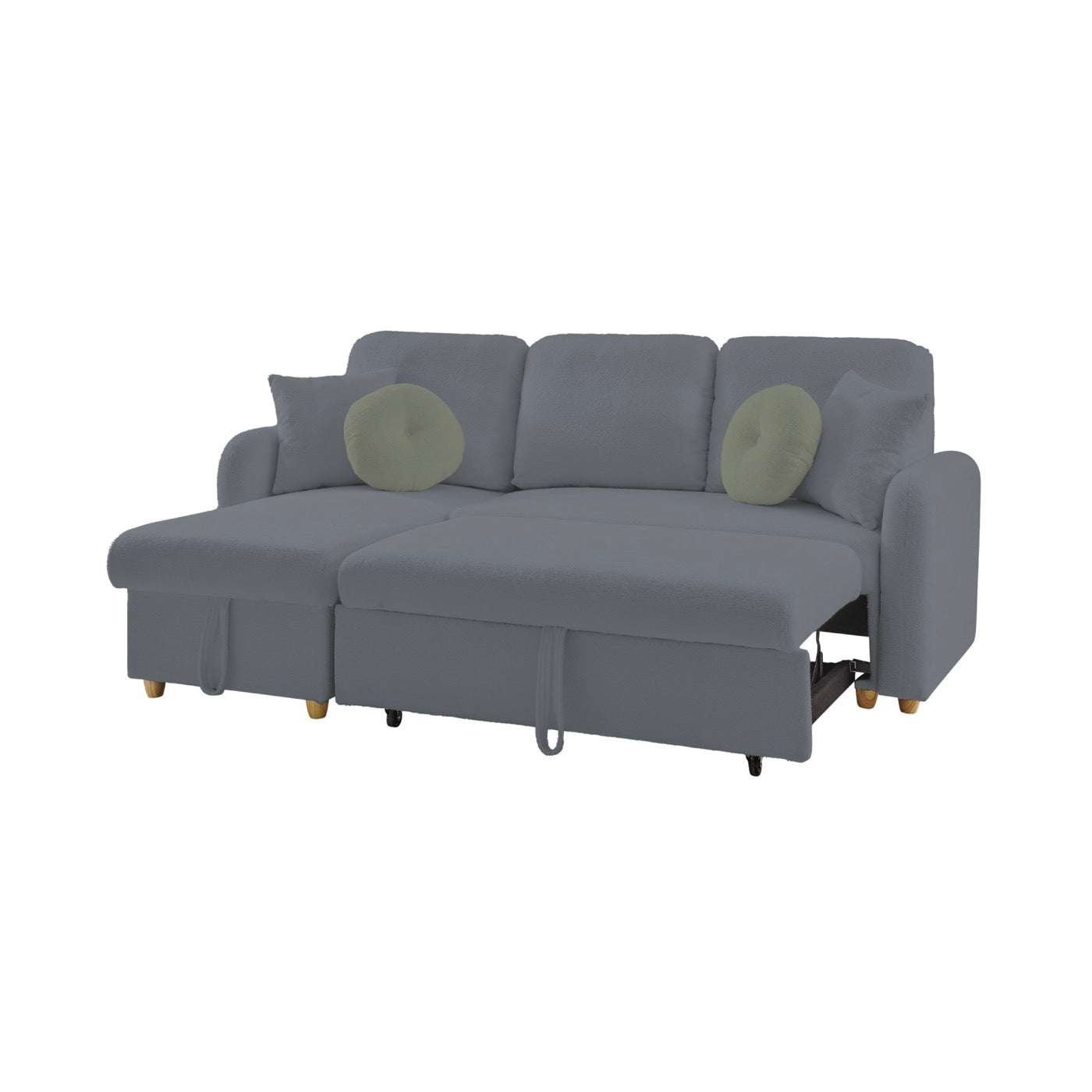 Siveco - Convertible Left Corner Sofa Bouclette Fabric - Anthracite