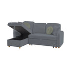 Siveco - Convertible Left Corner Sofa Bouclette Fabric - Anthracite