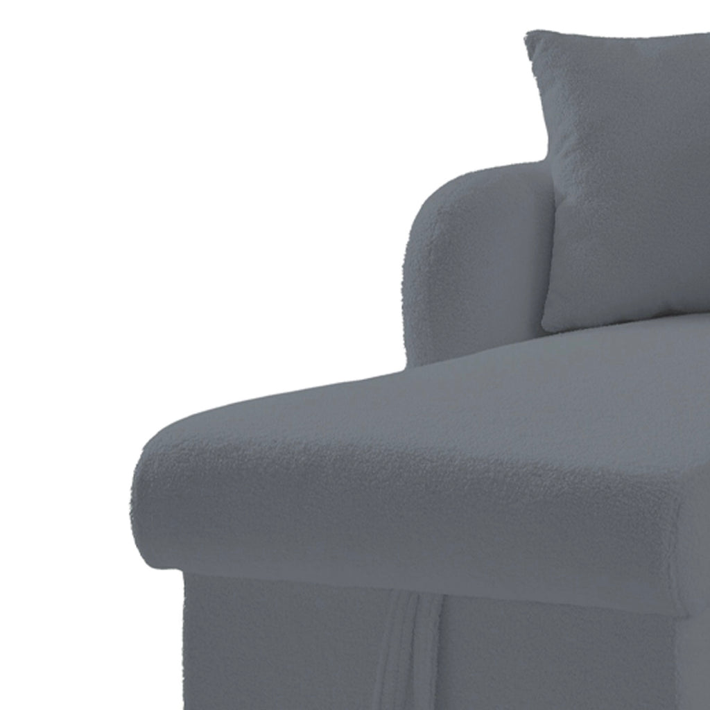 Siveco - Convertible Left Corner Sofa Bouclette Fabric - Anthracite