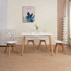 Scandi - Rectangular Dining Table + 4 Chairs Set - Transparent